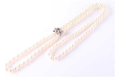 Kulturperlen Halskette mit Brillant Perlenkürzer - Gioielli e orologi