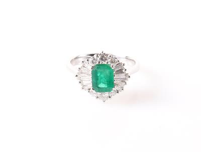 Smaragd Brillant/Diamant Damenring - Jewellery and watches