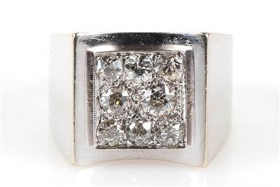 Altschliffdiamant Ring zus. ca. 0,90 ct - Klenoty a Hodinky