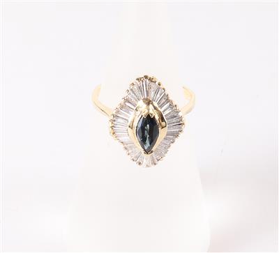 Diamant Saphir Ring - Klenoty a Hodinky