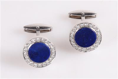 Brillant Lapis Lazuli (beh.) Manschettenknöpfe - Klenoty a Hodinky