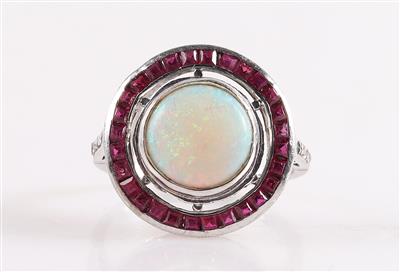 Opal/Rubin/Diamant Damenring - Gioielli e orologi