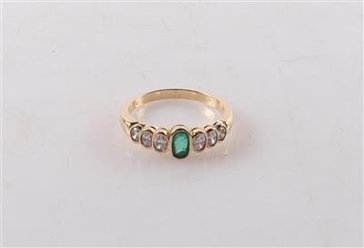 Diamant Smaragd Ring - Šperky, hodinky a psací potřeby