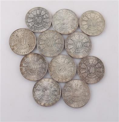 Sammlermünzen ATS 50 (11 Stk) - Schmuck, Uhren und Schreibgeräte
