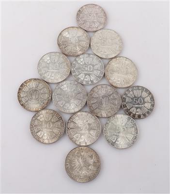 Sammlermünzen ATS 50 (14 Stk) - Schmuck, Uhren und Schreibgeräte