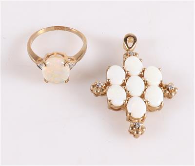 Opal Brillant/Diamant Konvolut (2) - Jewellery and watches