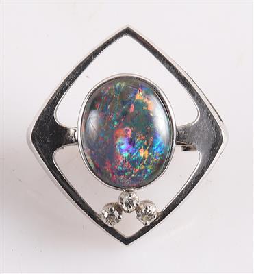 Perlenkürzer mit Diamanten und Opaltriplette - Schmuck und Uhren