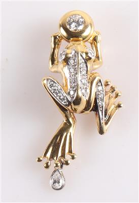 Brillant/Diamant Anhänger zus. ca. 0,80 ct "Frosch" - Gioielli e orologi