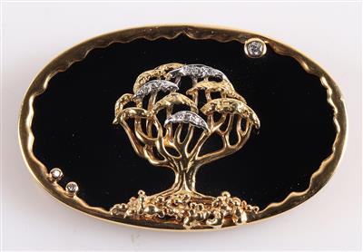 Onyx Brillant Brosche "Baum" - Gioielli e orologi
