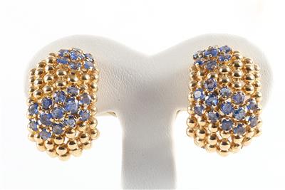 "Tiffany  &  Co." Saphir Ohrclips - "Blumen" - Gioielli e orologi