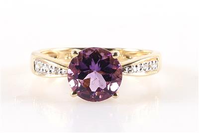 Diamant Amethyst Damenring - Schmuck und Uhren