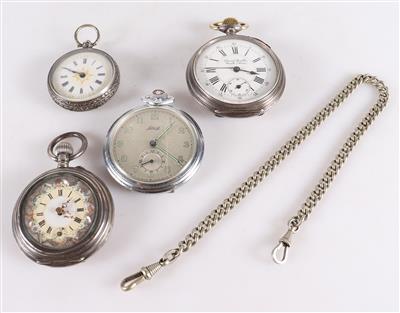 Konvolut Taschenuhren (4 Stück) + 1 Kette - Schmuck und Uhren
