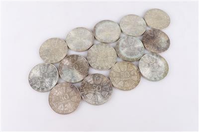 14 Sammlermünzen ATS 50,-- - Schmuck und Uhren