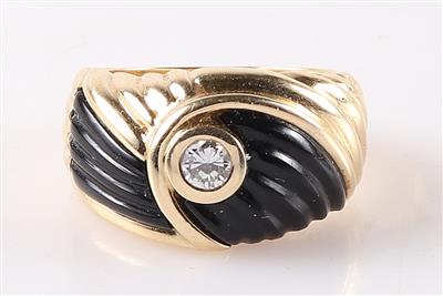 Brillant Onyx Damenring - Klenoty a Hodinky