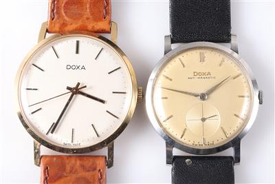 2 Armbanduhren "Doxa" - Uhren und Schreibgeräte