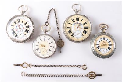 Konvolut Taschenuhren (4) - Uhren und Schreibgeräte