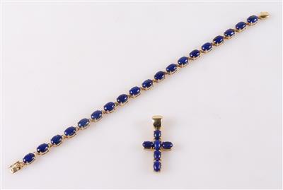 Lapis Lazuli (beh.) Damenschmuckgarnitur (2) - Gioielli e orologi