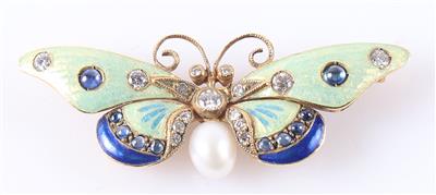 Brillant Email Brosche "Schmetterling" - Jewellery and watches