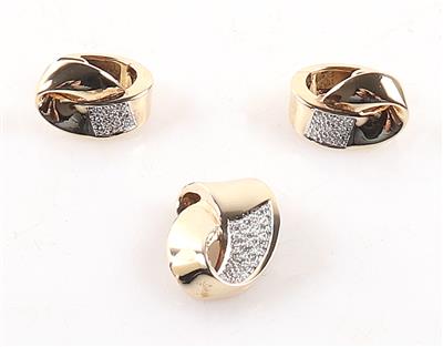 Brillant Damenschmuck-Set zus. 0,16 ct (graviert) - Schmuck und Uhren