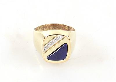 Diamant Lapis Lazuli (beh.) Herrenring - Schmuck und Uhren