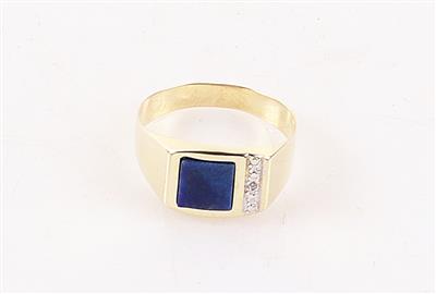 Lapis Lazluli (beh.) Diamant Ring - Klenoty a Hodinky