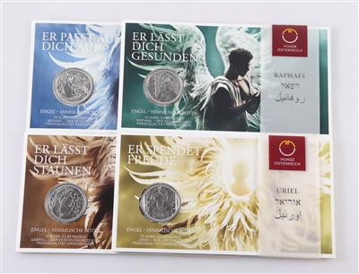 4 Silbermünzen a 10 Euro "Erzengel" - Schmuck und Uhren
