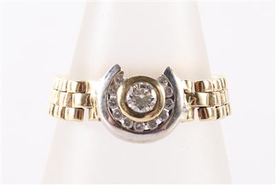Brillantkettenring zus. ca. 0,25 ct - Jewellery and watches