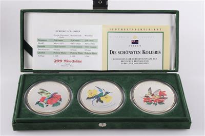 3 Silbermünzen "Kolibris" - Jewellery and watches