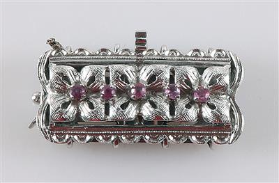 Rubin Schließe für 4-reihiges Perlencollier - Schmuck und Uhren
