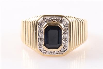 Saphir Diamant Ring - Schmuck und Uhren