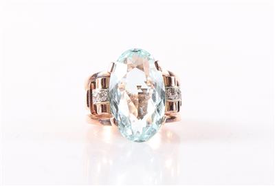 Aquamarin Diamantring - Jewellery and watches