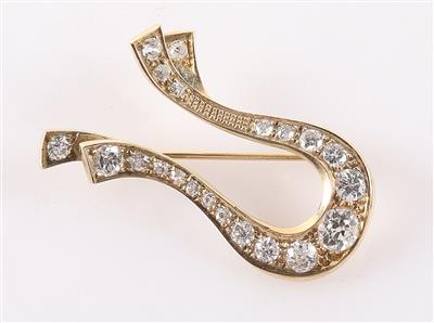 Brillant Diamant Brosche zus. ca. 1,40 ct - Jewellery and watches