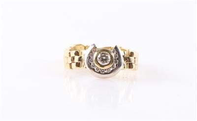 Brillantkettenring zus. ca. 0,25 ct - Jewellery and watches