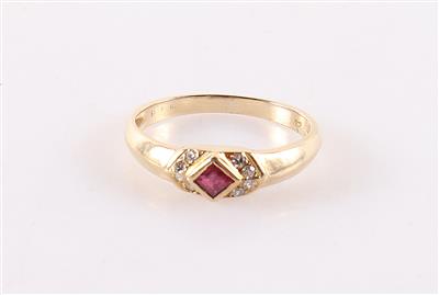 Diamant Rubin Damenring - Gioielli, arte e antiquariato