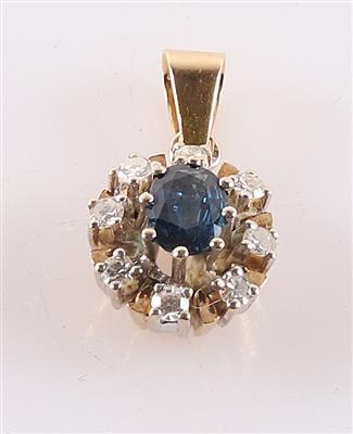 Diamant Saphir Anhänger - Gioielli, arte e antiquariato