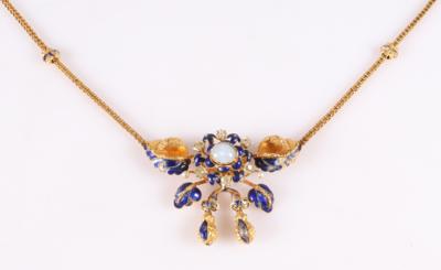 Biedermeier Opal Diamant Collier - Autumn Auction, Jewellery and Watches