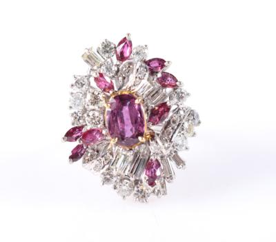 Brillant/Diamant Rubinring - Herbstauktion, Schmuck und Uhren