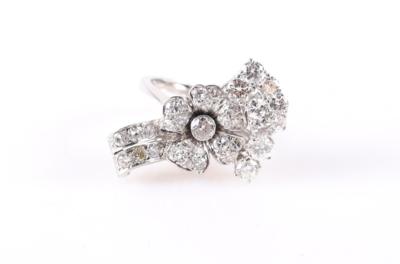 Brillant Diamantring zus. ca. 1,90 ct "Blume" - Autumn Auction, Jewellery and Watches