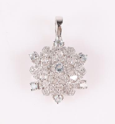 Diamant Schmuckstein Anhänger"Schneeflocke" - Autumn Auction, Jewellery and Watches