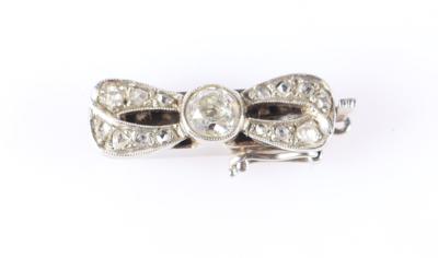 Diamantschließe in SchleifenForm zus. ca. 0,30 ct - Autumn Auction, Jewellery and Watches