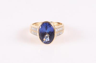 Tansanit Diamant Damenring - Podzimní aukce, šperky a hodinky