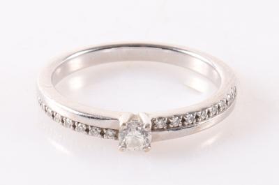 Brillant Damenring zus. 0,23 ct (graviert) - Schmuck und Uhren