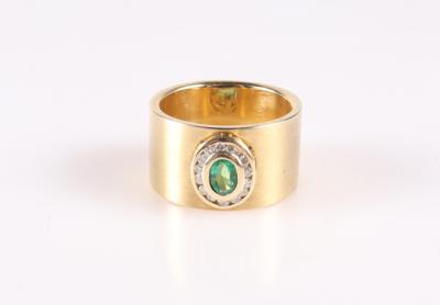 Moderner Smaragd Brillant Ring - Klenoty a Hodinky