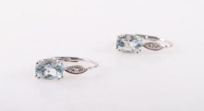 Diamant Aquamarin Ohrringe - Schmuck und Uhren