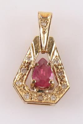Diamant Rubinanhänger - Gioielli e orologi