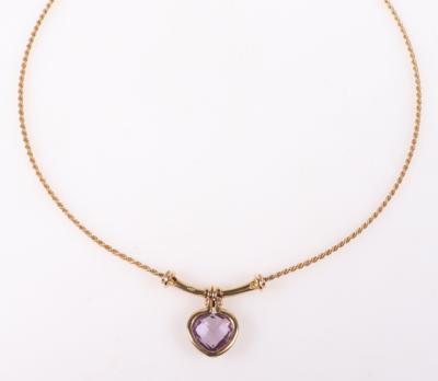 Amethyst Herzcollier - Schmuck und Uhren