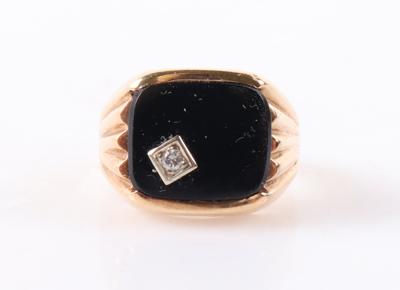 Brillant Onyx Herrenring - Schmuck und Uhren