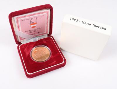 Goldmünze ATS 1000,-"Millenium Serie 996-1996" - Schmuck und Uhren