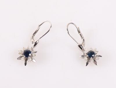 Diamant Saphir Ohrgehänge - Weihnachts-Auktion Schmuck und Uhren