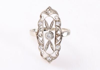Brillant Diamant Damenring zus. ca. 0,45 ct - Umění, starožitnosti, šperky